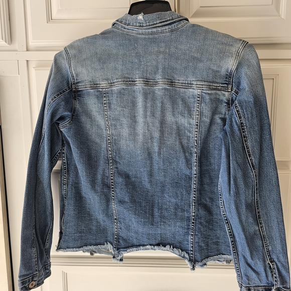 KanCan Medium Blue Distressed Jean Jacket - Picture 2 of 8